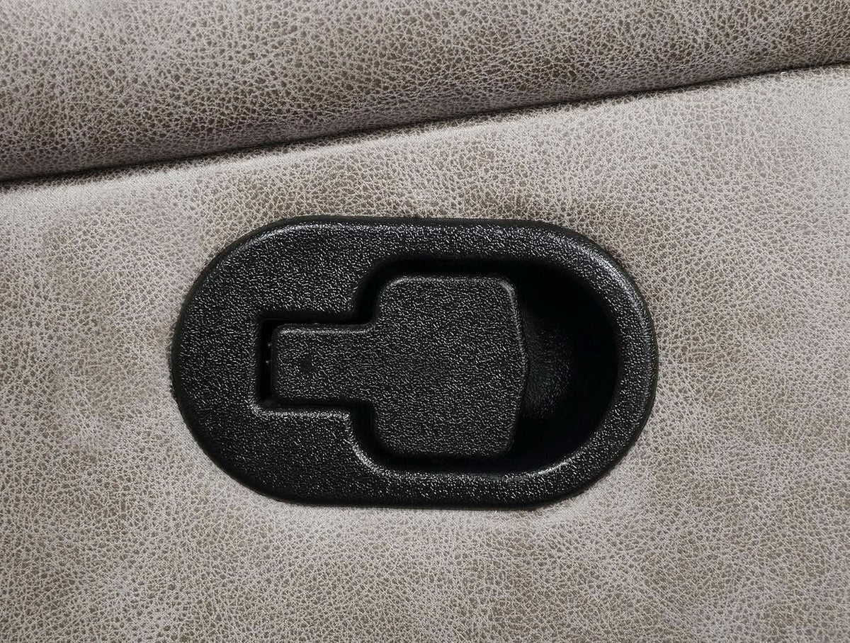 Taupe Recliner Loveseat With Center Console Manual Recline