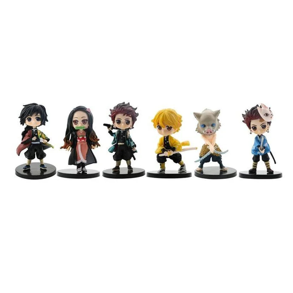 Demon Slayer Mini Figurine 6pcs/12pcs/Sets Kimetsu No Yaiba Small PVC Dolls Desktop Decoration