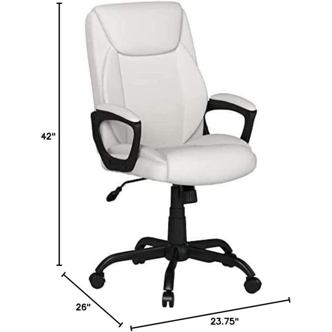 Cream Padded Office Chair Armrests Height Adjustable