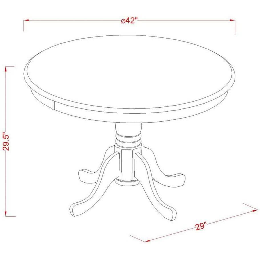 42 Inch Cappuccino Dining Table For Kitchen And Dining Room