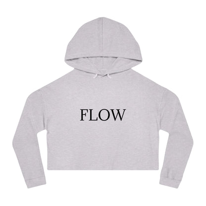 Cropped Hoodie Sweatshirt for Women with Cropped Design and Ribbed Cuffs
