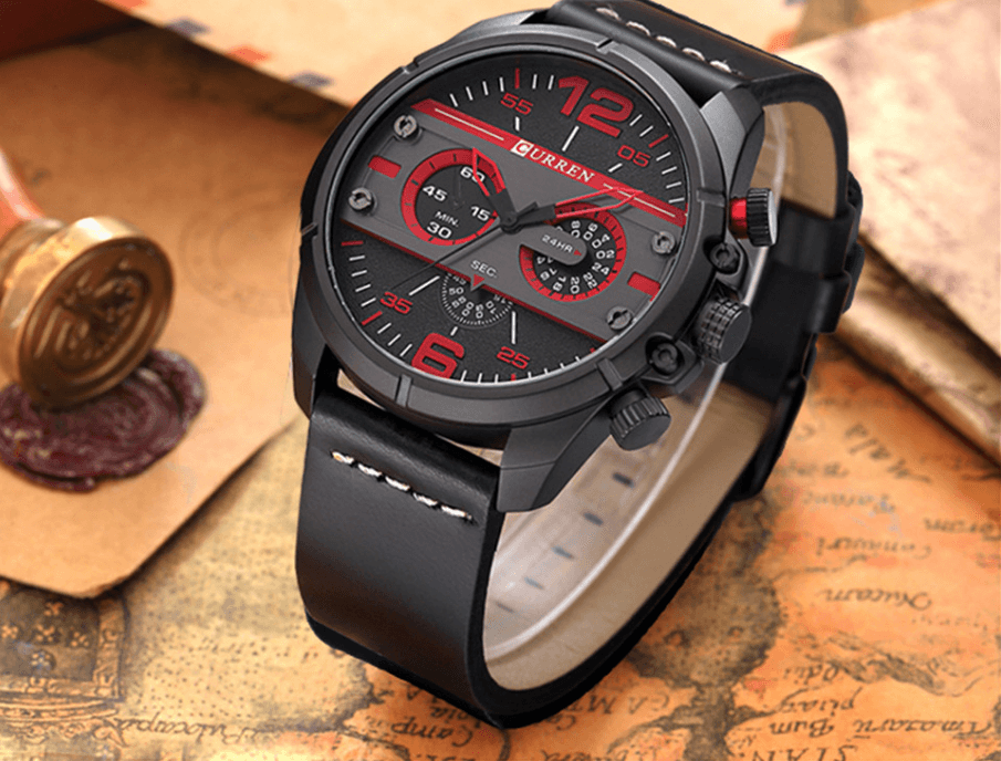 Men's  Waterproof Retro Style Watch With Excellent  Background, Chronometers  Large Numbers Perfect Gift