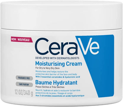 CeraVe Moisturizing Cream | Body and Face Moisturizer for Dry to Very Dry Skin | Body Cream with Hyaluronic Acid and Ceramides | Normal | Fragrance Free | 19 Oz | Packages May Vary