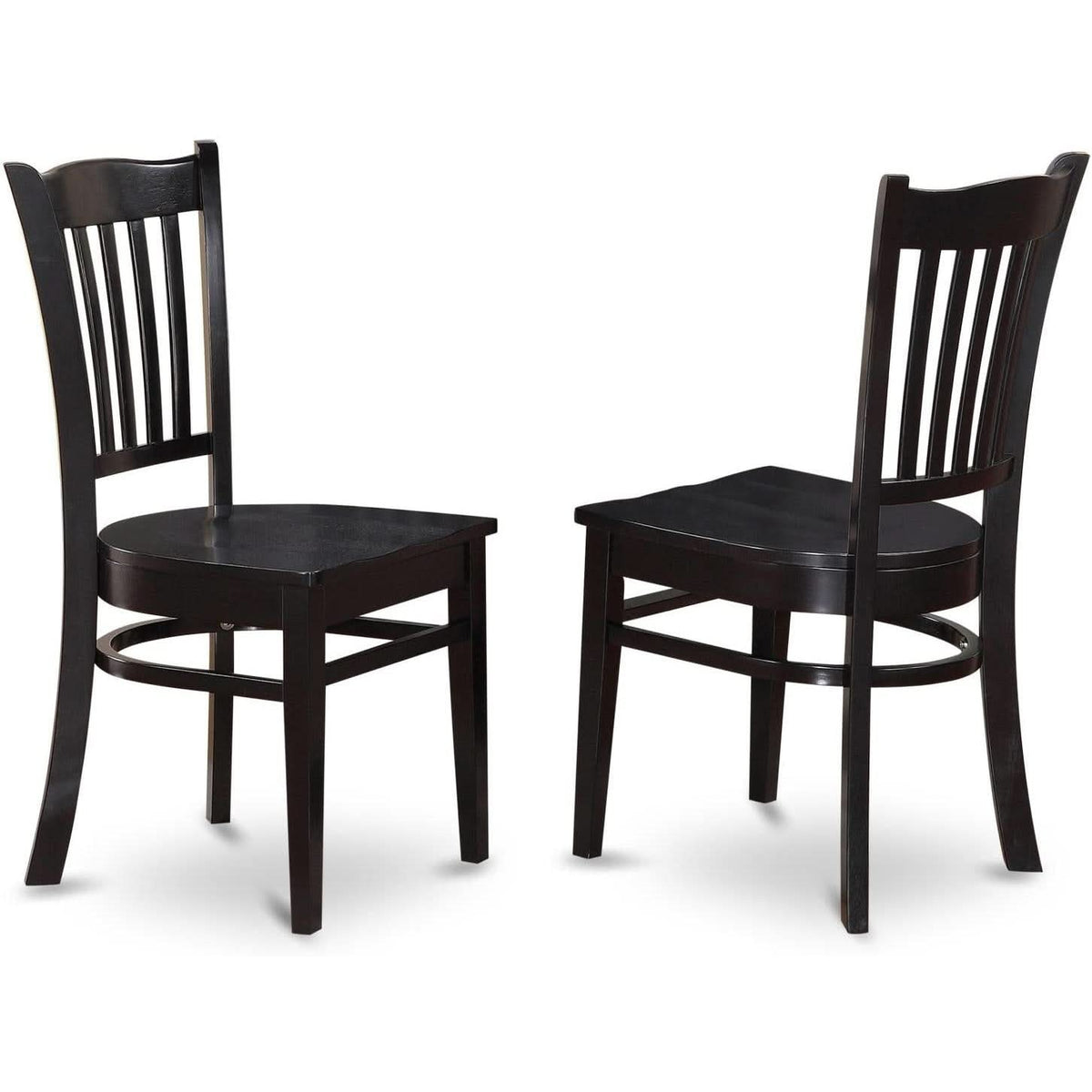 Black Round Dining Table Set 3 Piece Wood Dining Chairs