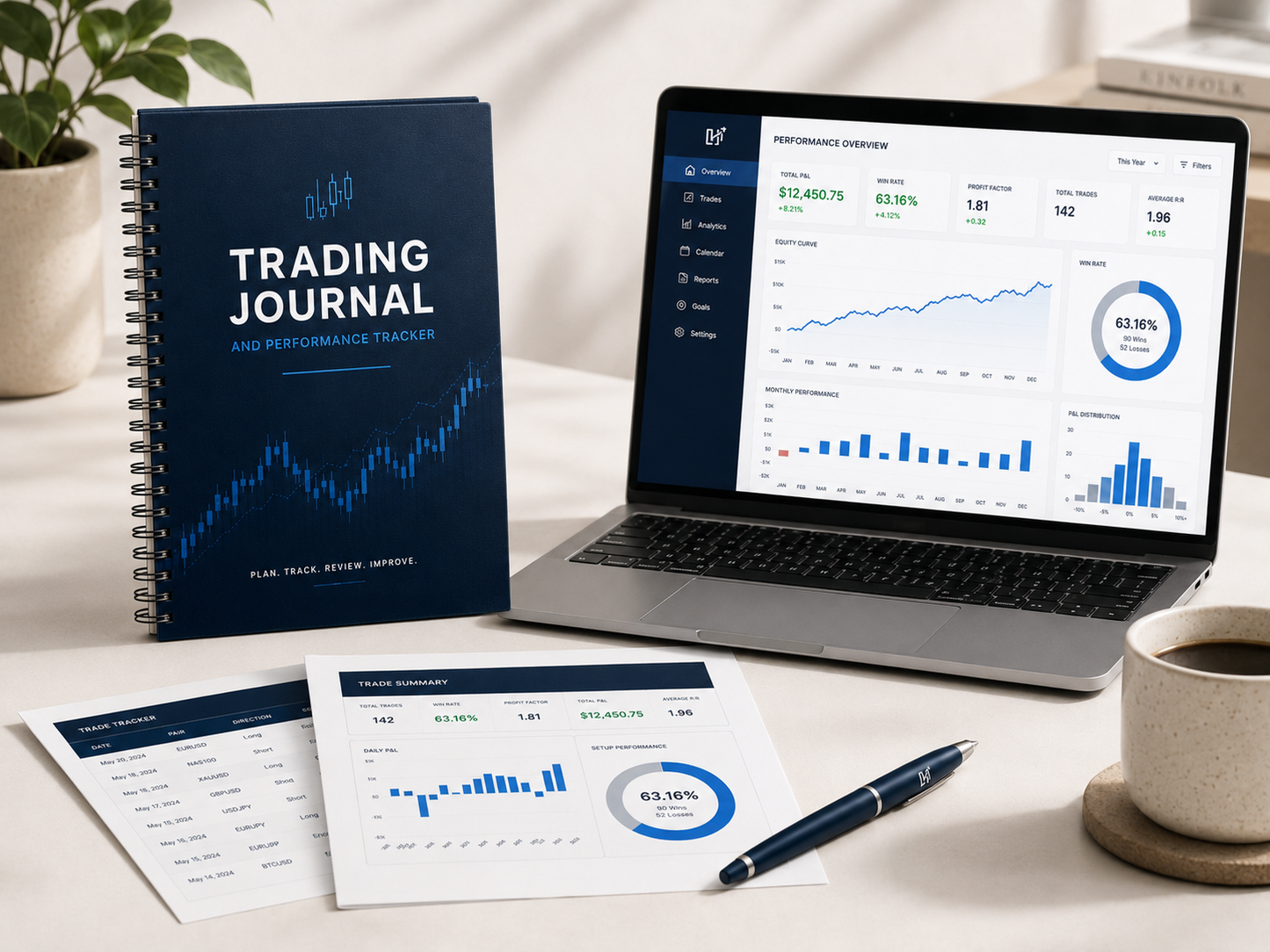 Digital Trading Journal + Performance Tracker