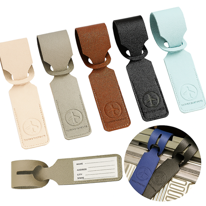 PU Leather Luggage Tag | Creative ID Address Holder for Suitcases and Travel
