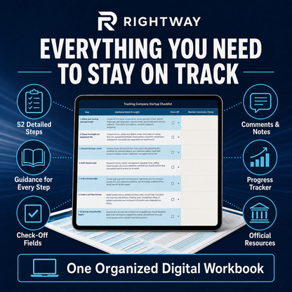 Trucking Company Startup Checklist | 52 - Step Digital Workbook
