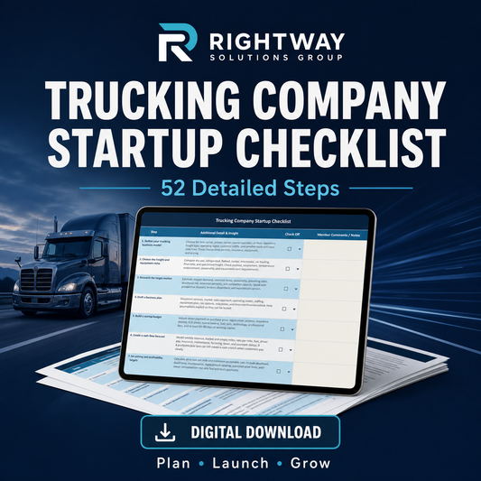 Trucking Company Startup Checklist | 52 - Step Digital Workbook