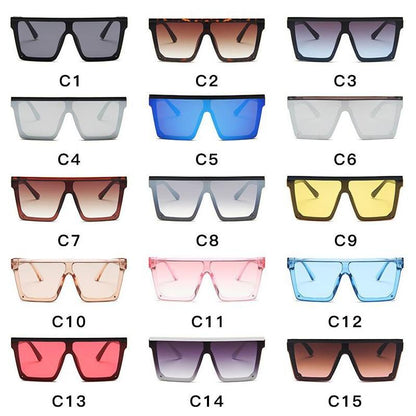 Retro Modern Elegant Square Sunglasses for Women and Lady With Big Frame Fashion Girls Sunglasses In Vintage Style With UV400 Protection