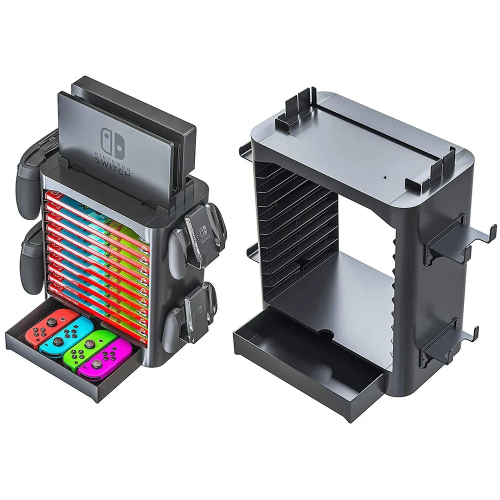 Switch OLED Game Accessories Storage Tower Stackable Game Disk Rack Bracket Controller Organizer for Nintendo Switch Accessories