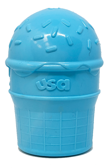 Ice Cream Cone Rubber Dog Chew Toy | Treat Dispenser | USA Made | SodaPup