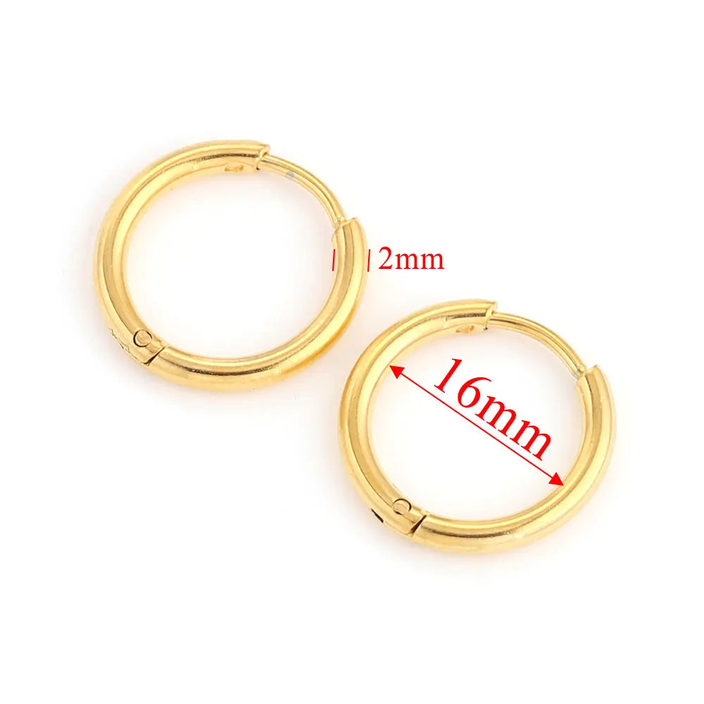 6pcs Stainless Steel Hoop Earrings Set | Hypoallergenic Korean Style Earrings for Women