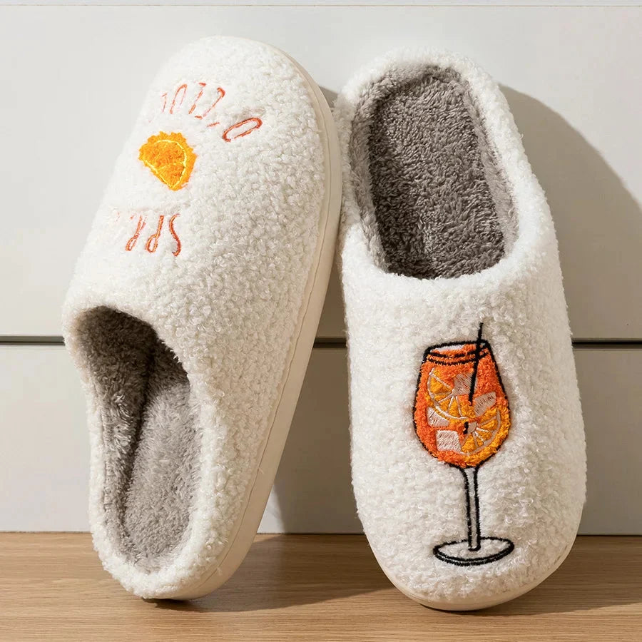 Aperol Spritz Women's Slippers Spritz O'Clock | Cozy Comfy Fluffy Slippers Party Bridal Shower Girl Mom Daughter Gift