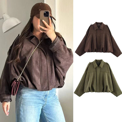 Autumn Jackets Women's 2025 New Fashion Autumn Elegant Loose Long Sleeve Women's Warm Coats Chic Street Youth Casual Jackets