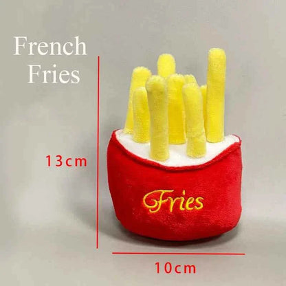 Squeaky Ice Cream, Fries & Hamburger Plush Toy Set