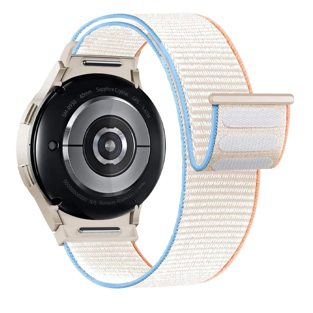 Band For Samsung Galaxy Watch 7/6/4/classic/5 pro 44mm 40mm wrist No Gaps Nylon sport loop correa bracelet Galaxy Watch 7 Strap