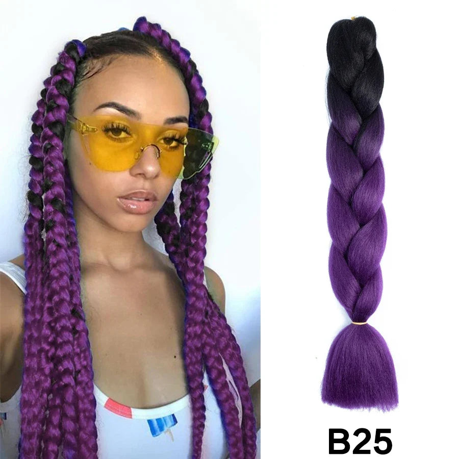 Jumbo Braiding Hair Synthetic Crochet Braids Hair Knotless Braids For Box Braids Senegales Tribal Braids Yaki Hair Extensions