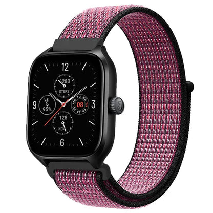 20mm 22mm Nylon Loop Strap for Amazfit GTR 42 47mm/GTR2/2e/3/3 Pro/4/GTS/GTS2/mini/3/4 Bracelet for Amazfit Bip-U-S/Stratos 2 2S