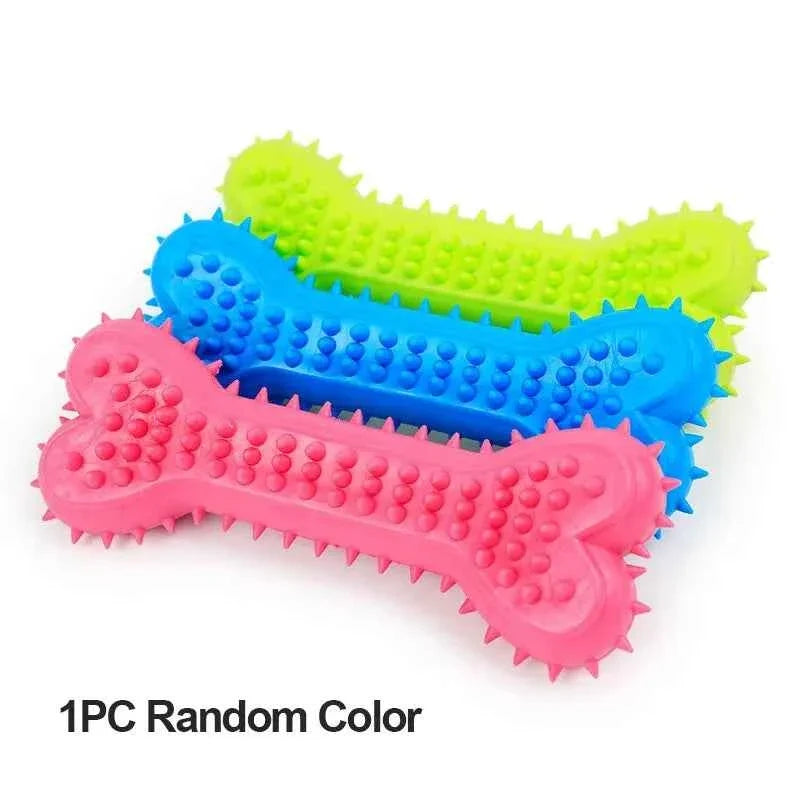 Durable Rubber Bone Chew Toys for Puppies and Teething