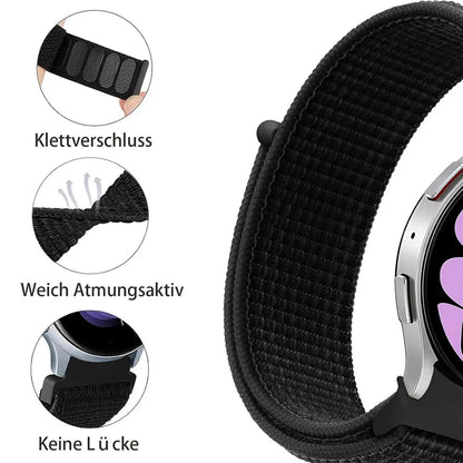 Band For Samsung Galaxy Watch 7/6/4/classic/5 pro 44mm 40mm wrist No Gaps Nylon sport loop correa bracelet Galaxy Watch 7 Strap