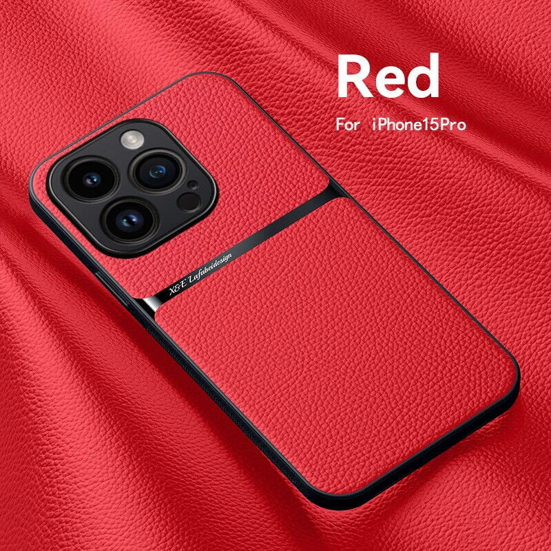 Magnetic Leather Phone Case For iPhone 16 13 12 11 Pro Max Matte Cases For iPhone 15 14 Pro Max 16 Plus Lens Protector Cover