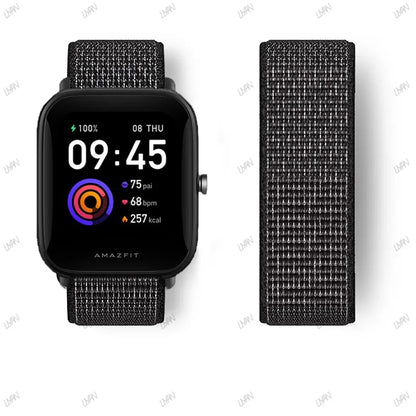 20mm/22mm watch band For Amazfit GTR/GTS 4-3-2-2e/GTR 42mm-47mm/bip-U-S-lite Nylon Loop strap sport correa amazfit gts 4-2 mini