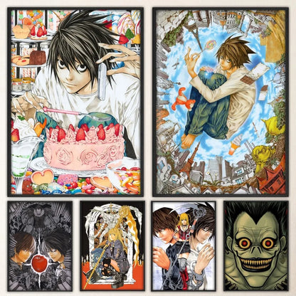 Hot Anime Death Note Poster Prints Poster Wall Painting Bedroom Living Room Wall Bar Restaurant Sticker Small