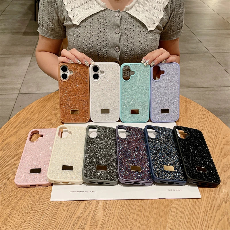Luxury Shiny Diamond Phone Case For iPhone 16 15 14 Pro Max Plus 16SE 13 12 11 Fashion Star Diamond Soft Rubber Protective Cover