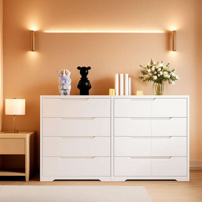 White 4 Drawer Dresser for Bedroom Storage and Clothing Organizer
