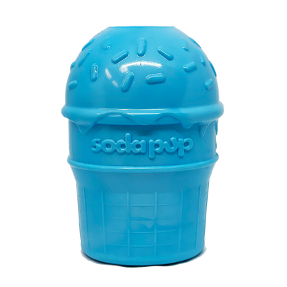Ice Cream Cone Rubber Dog Chew Toy | Treat Dispenser | USA Made | SodaPup