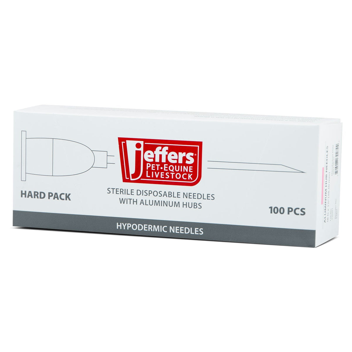 Jeffers Aluminum Hub Needles, Box of 100