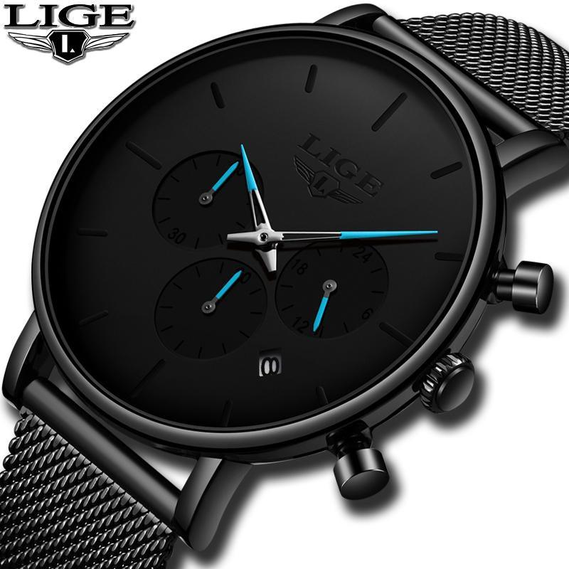 Men's Elegant Waterproof  Watch With Chronometers And Color Hands Unique Design Excellent Look